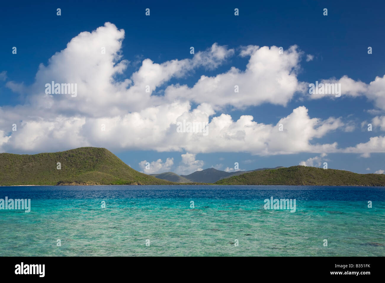 British Virgin Islands aus Annaberg Ruinen Bereich auf die karibische Insel des Heiligen Johannes in den US Virgin Islands Stockfoto
