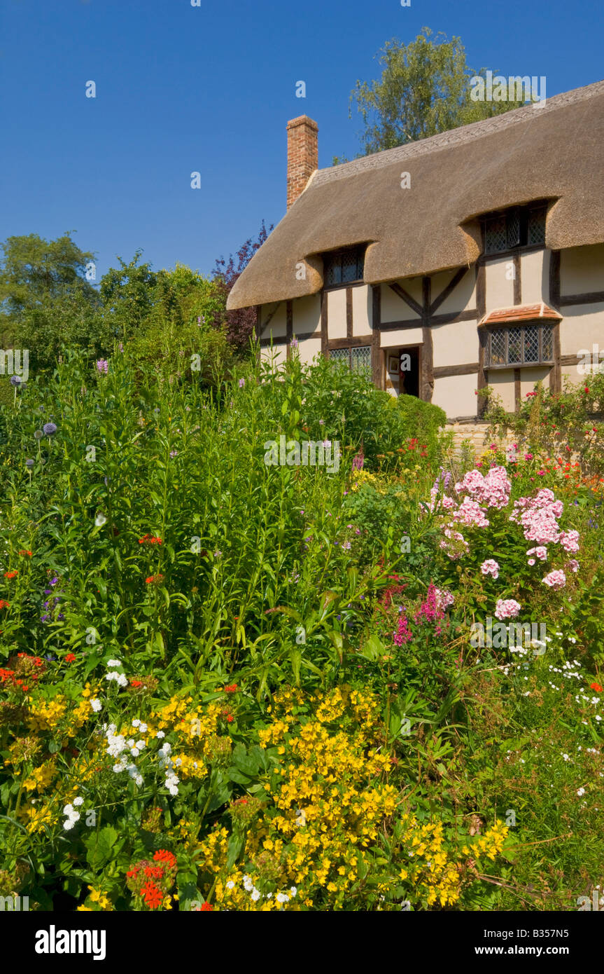 Anne Hathaway Reetdachhaus Shottery in der Nähe von Stratford-upon-Avon Warwickshire England UK GB EU Europa Stockfoto