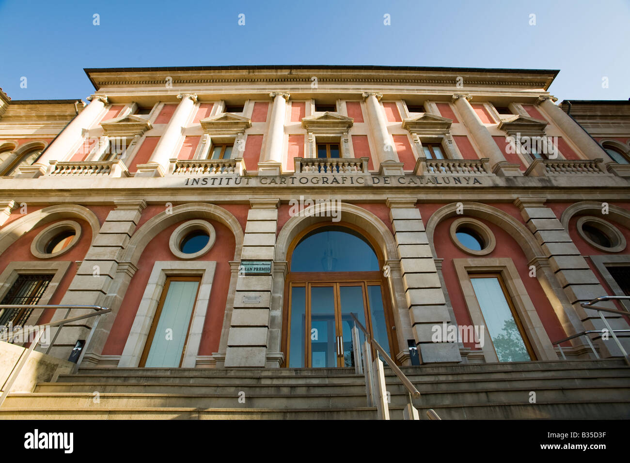 Spanien Barcelona Exterieur der Kartographie Museum von Katalonien in Montjuic Park Institut Cartografic de Catalunya Stockfoto