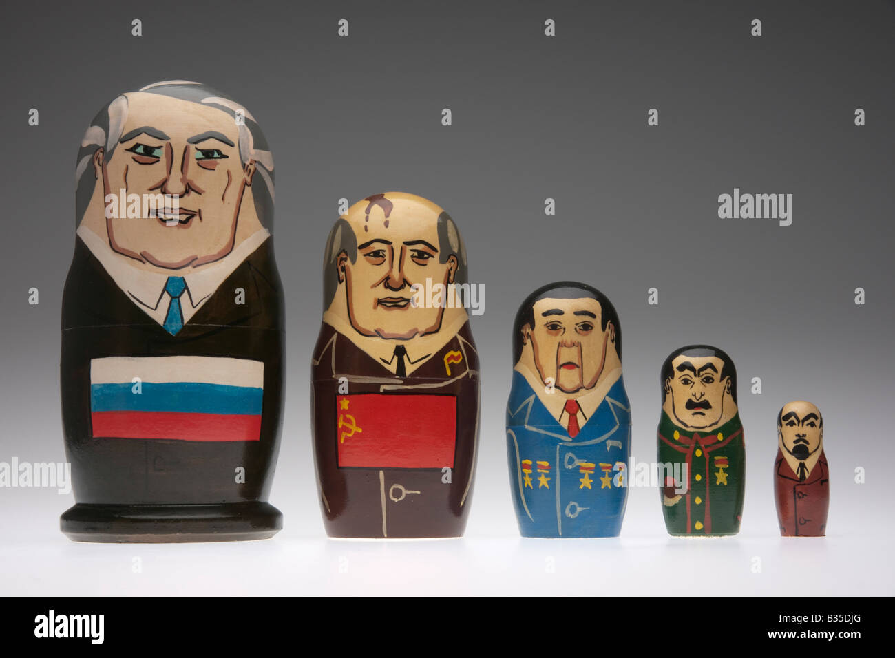 Matrioshka oder Matroschka russische UdSSR Präsidenten Stockfoto