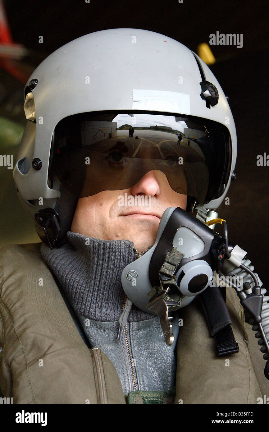 Pilot des 51. Imelmann Reconnaissance Wing, Jagel, Deutschland Stockfoto