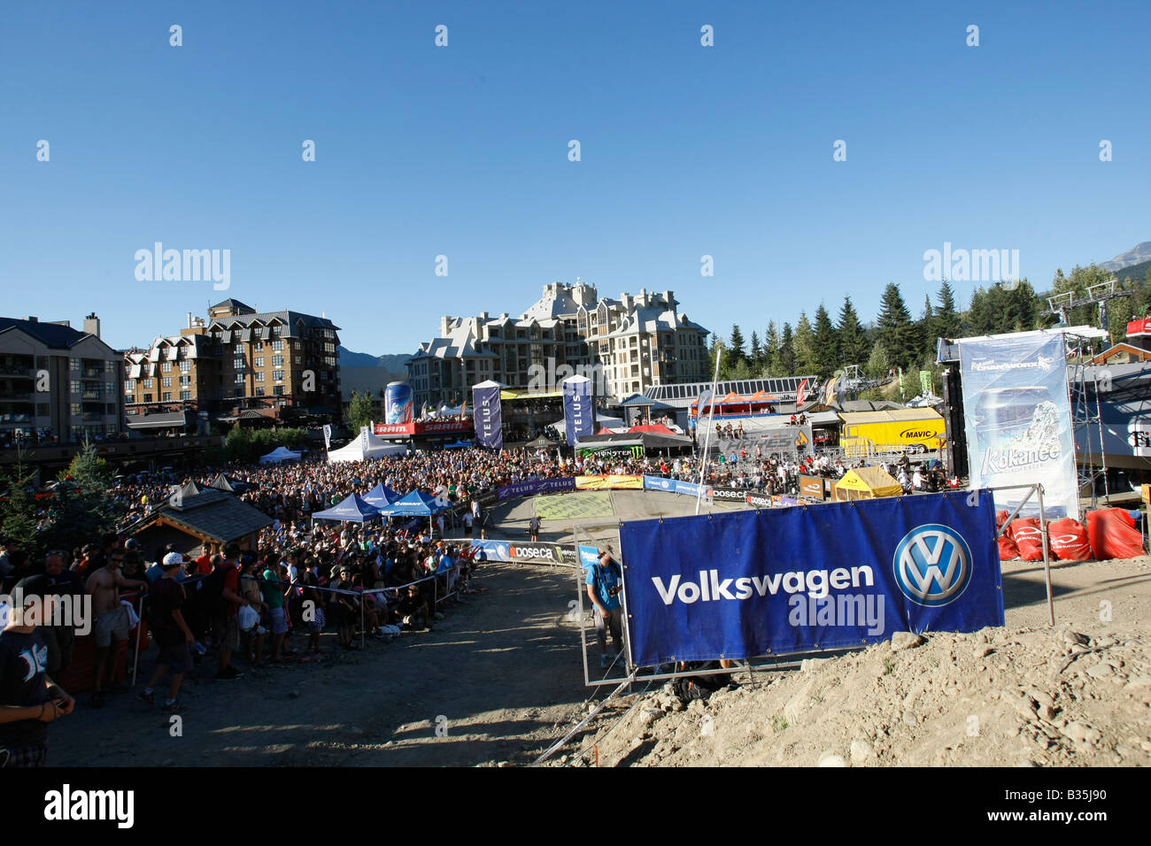 Monster Energy Slopestyle Kokanee Crankworx Stockfoto