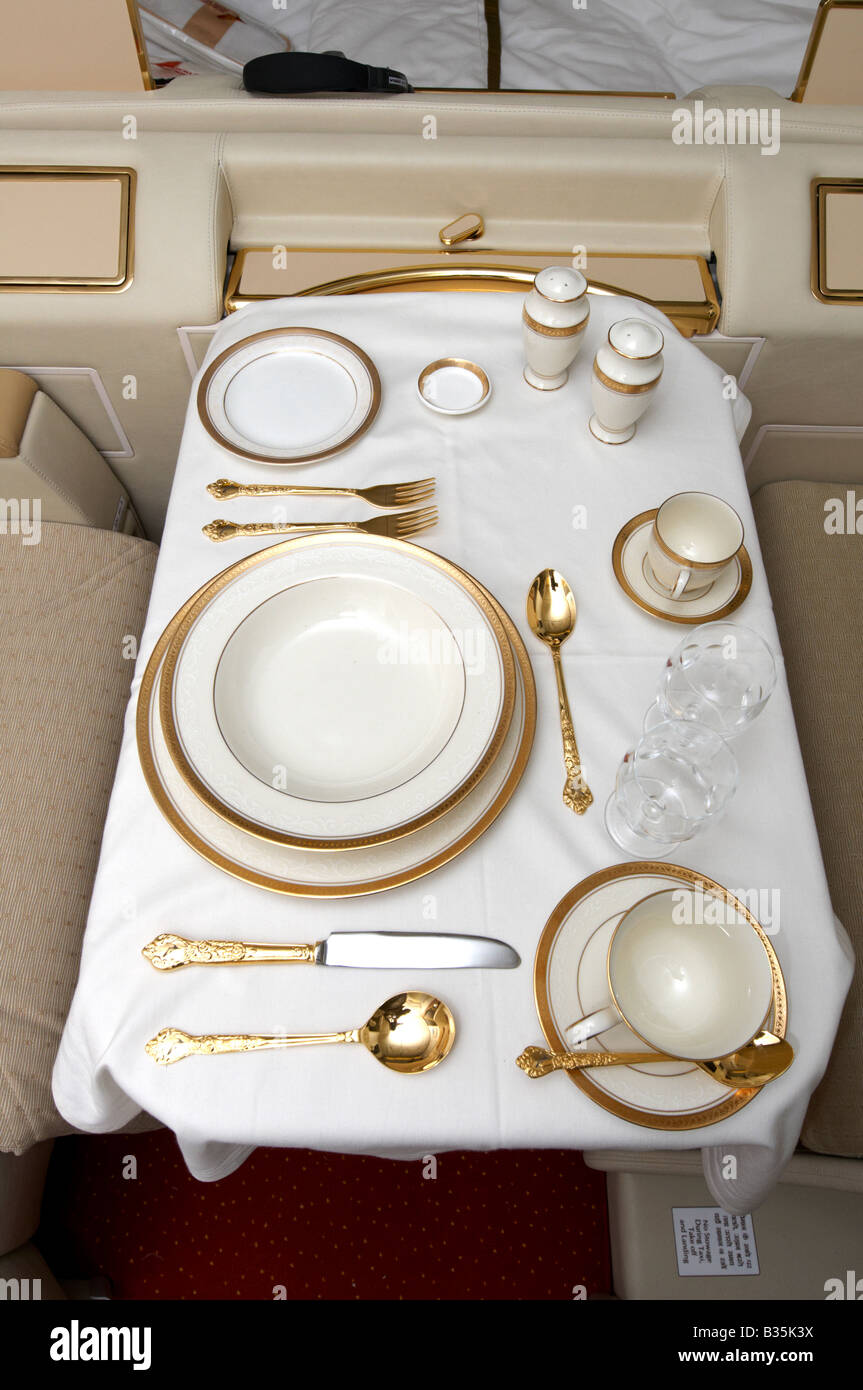 First Class Air India Boeing 777-300ER Farnborough Air Show 2008 Stockfoto