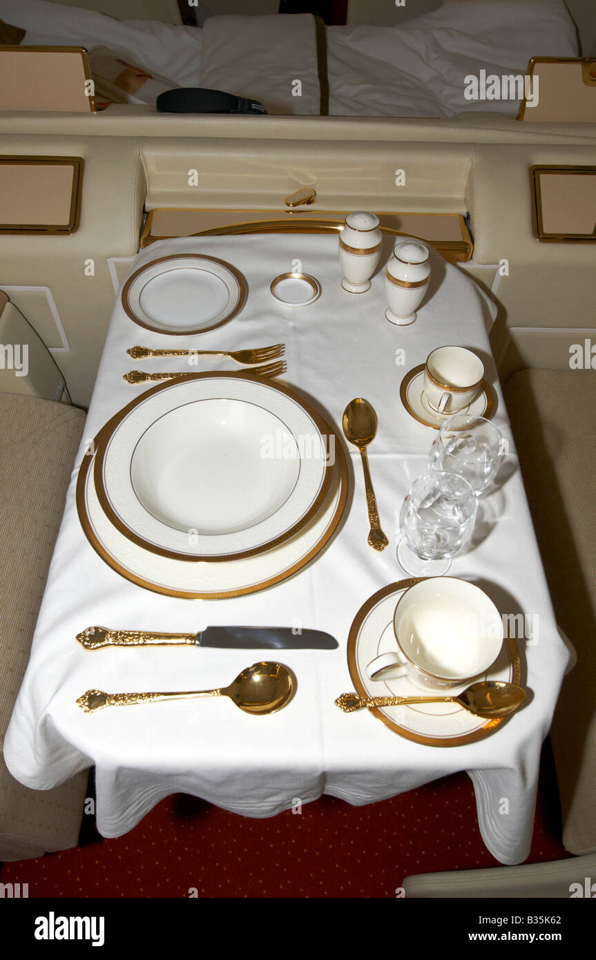 First Class Air India Boeing 777-300ER Farnborough Air Show 2008 Stockfoto