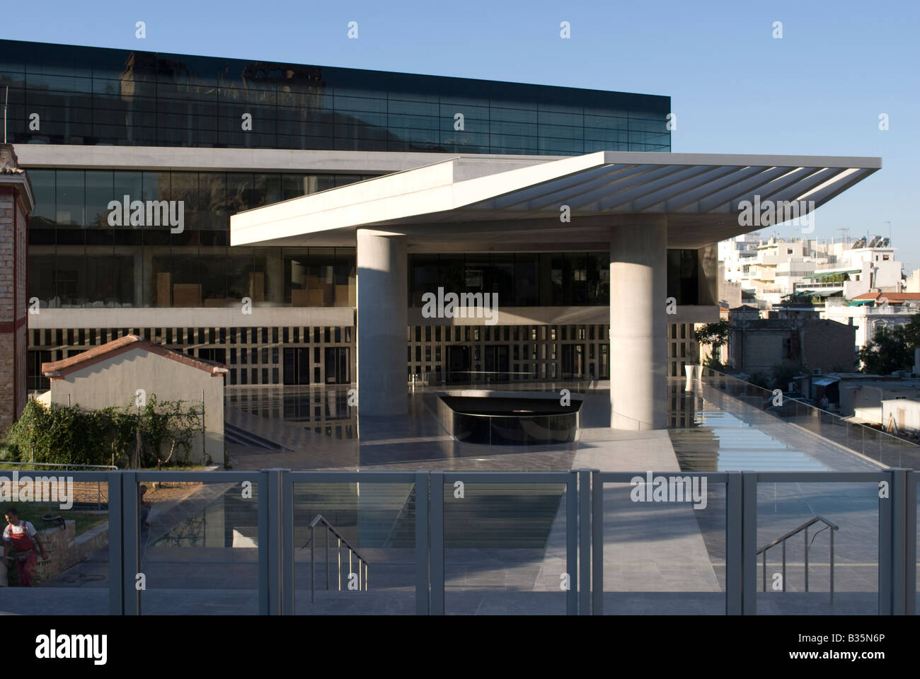 Eintritt in das neue Akropolis-Museum, Athen Stockfoto