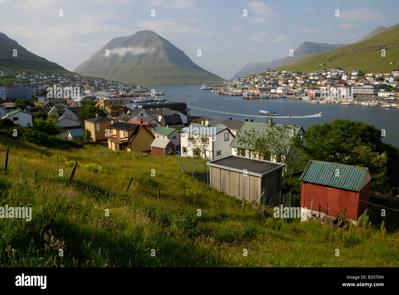 Klaksvík Färöer-Inseln Stockfoto