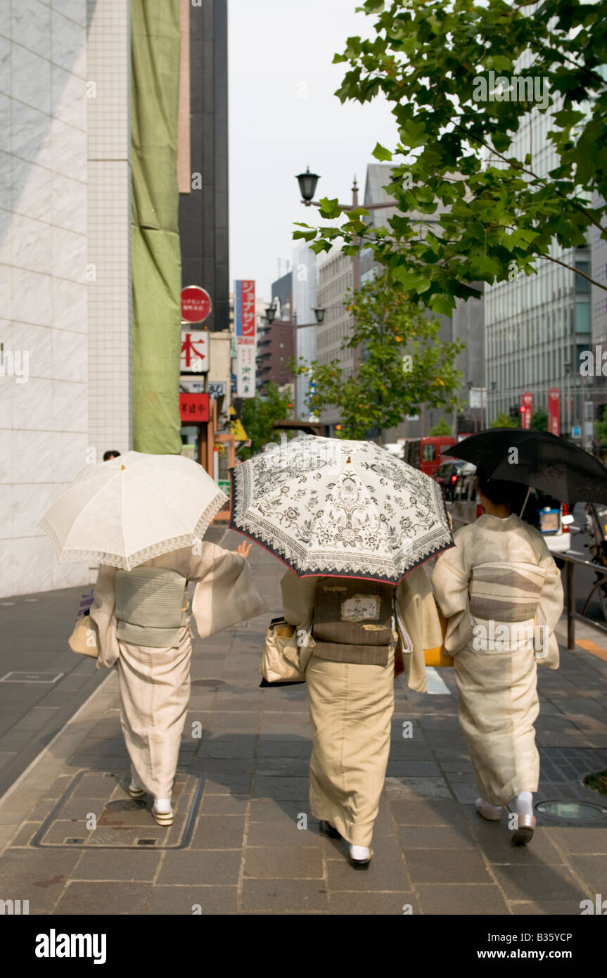 Drei Frauen in Kimono, Tokyo-Japan Stockfoto