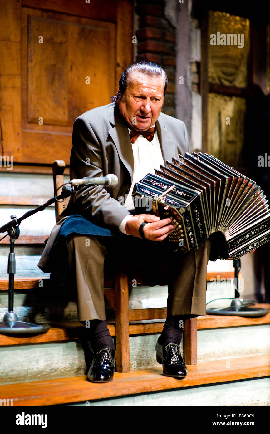 Bandoneonspieler, Buenos Aires Argentinien Stockfoto
