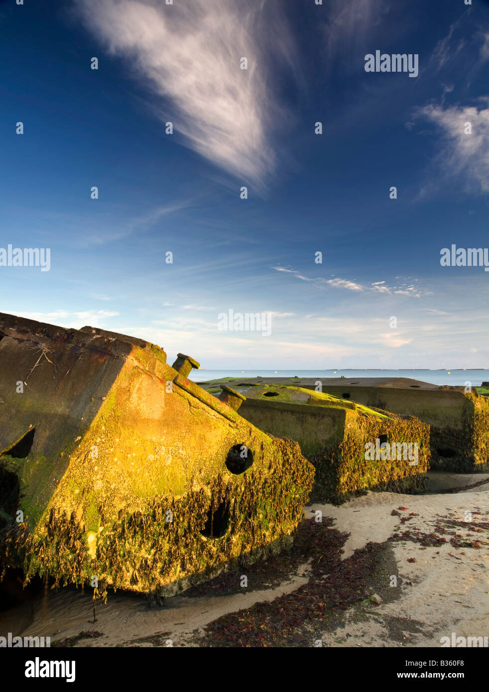 Arromanches Strand Stockfoto