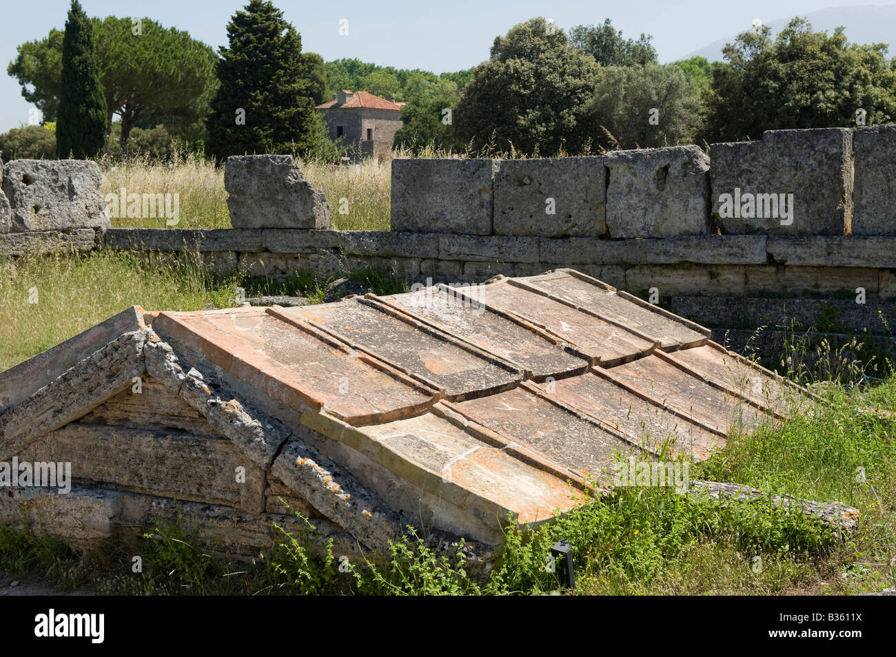 6. Jahrhundert Sacellum Hypogäum (Sacello Ipogeo) innerhalb seiner eigenen Mauer umschlossen Stockfoto