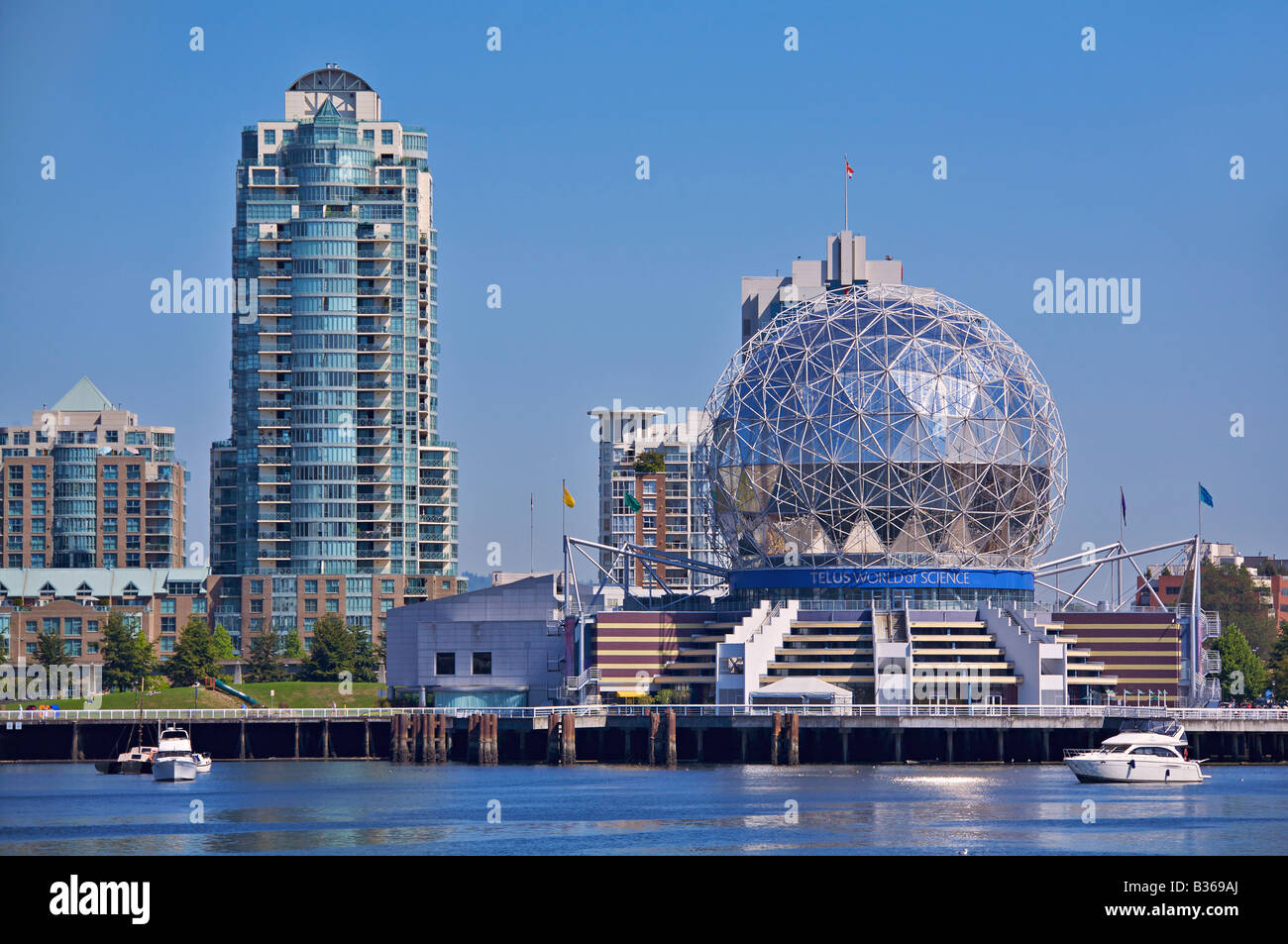 Welt der Wissenschaft und der Waterfront, Vancouver, Britisch-Kolumbien, Kanada Stockfoto