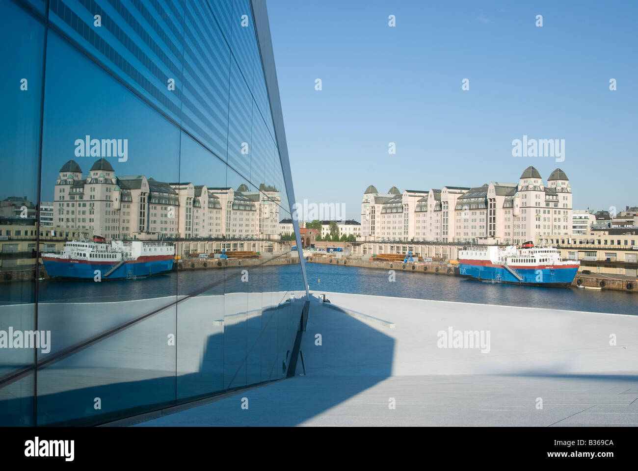 Oslo Havnelager vom Architekten Bredo Berntsen entworfen, wie die neue Oper in Oslo Stockfoto