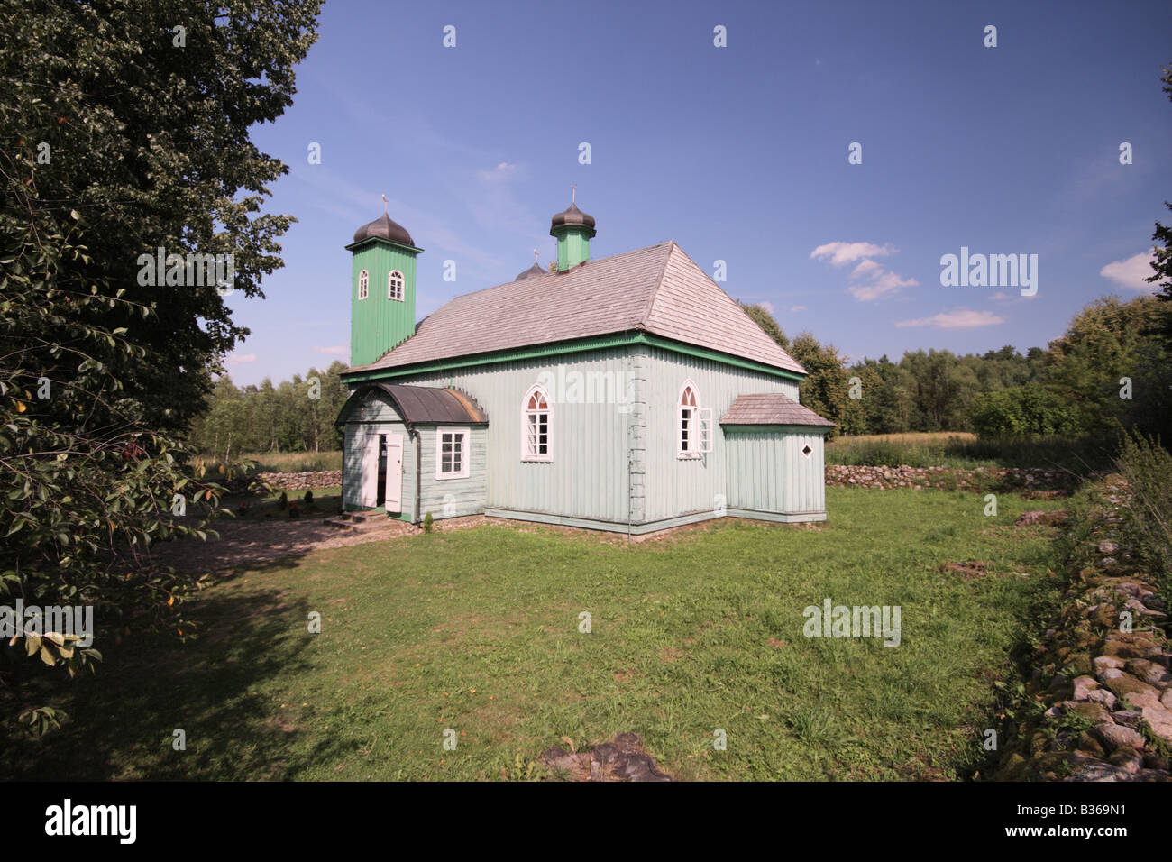 Hölzerne Moschee in Kruszyniany, Polen Stockfoto