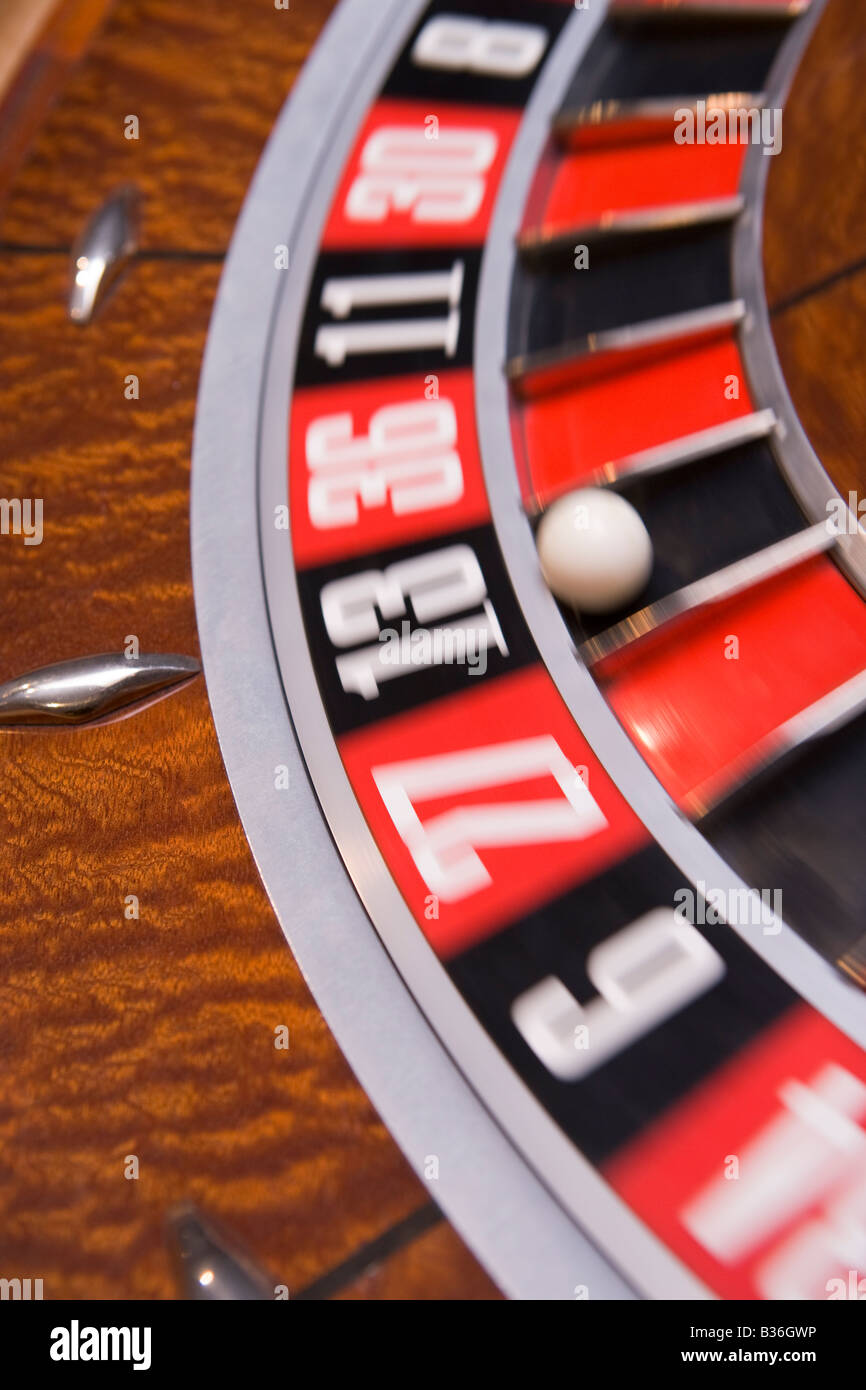 Spiel Roulette-Rad (close Up/Unschärfe) Stockfoto