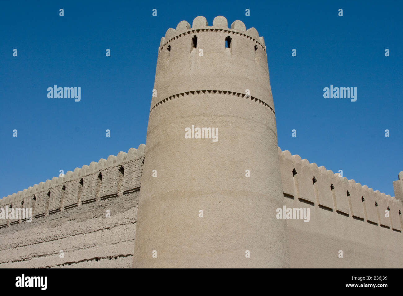 Turm der Zitadelle an Arg E Rayen im Iran Stockfoto