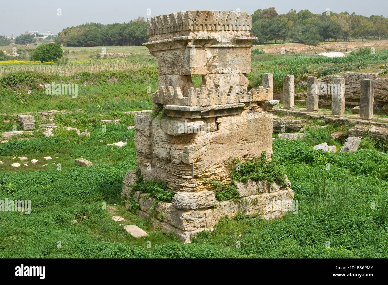 Reste-Tempel in der phönizischen Ruinen von Amrit in der Nähe von Tartous in Syrien Stockfoto