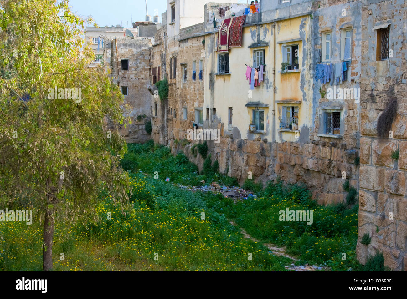 Outter Wände der Kreuzfahrerburg in Tortosa in Tartous Syrien Stockfoto