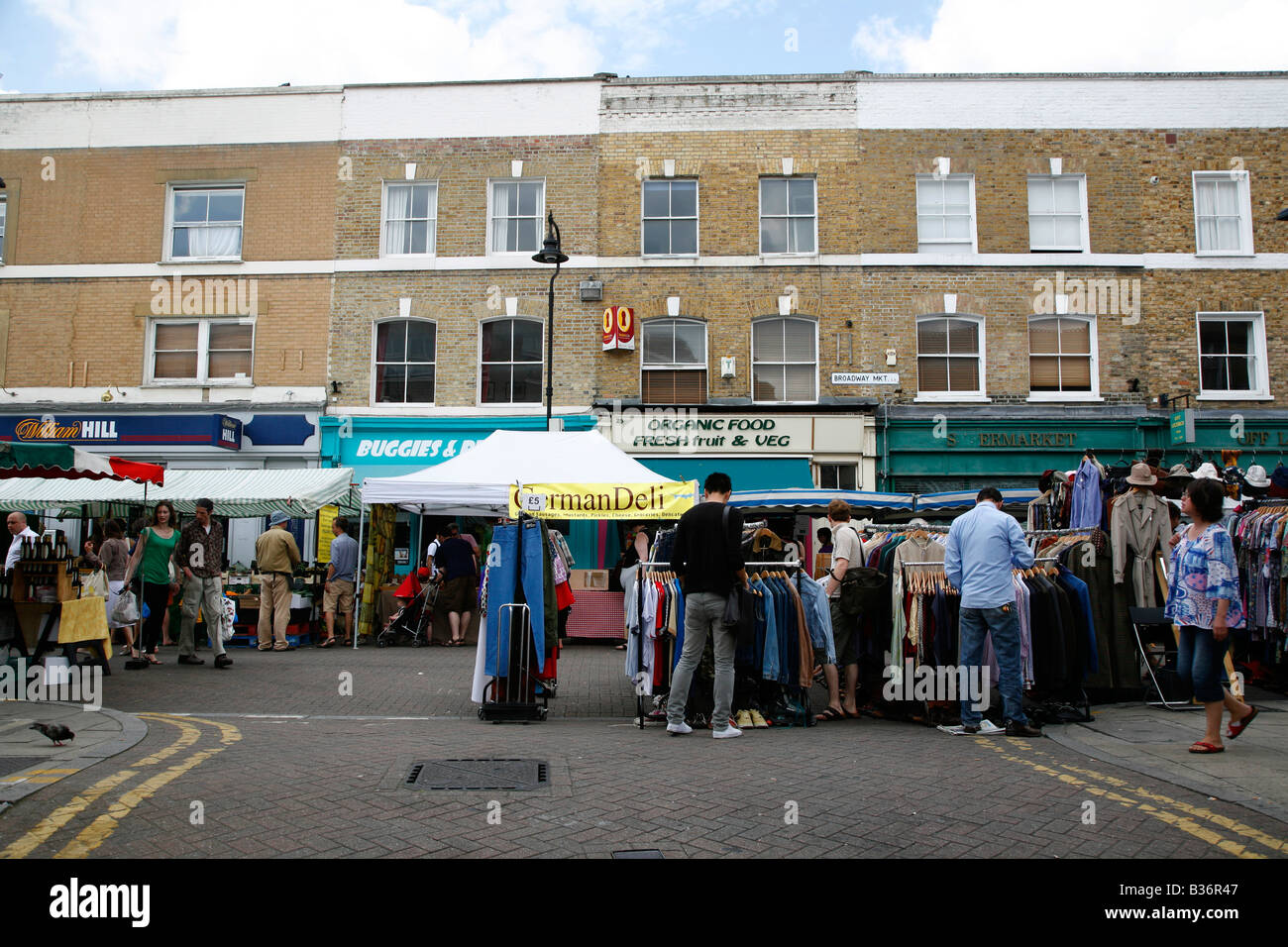 Broadway Market in Hackney, London Stockfoto