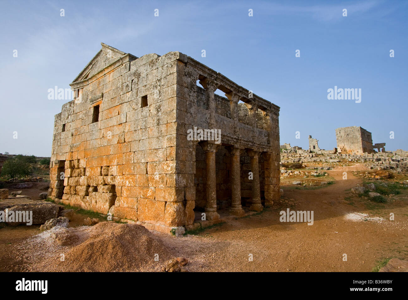 Roman Taverne am Serjilla eines der Toten Städte in Syrien Stockfoto