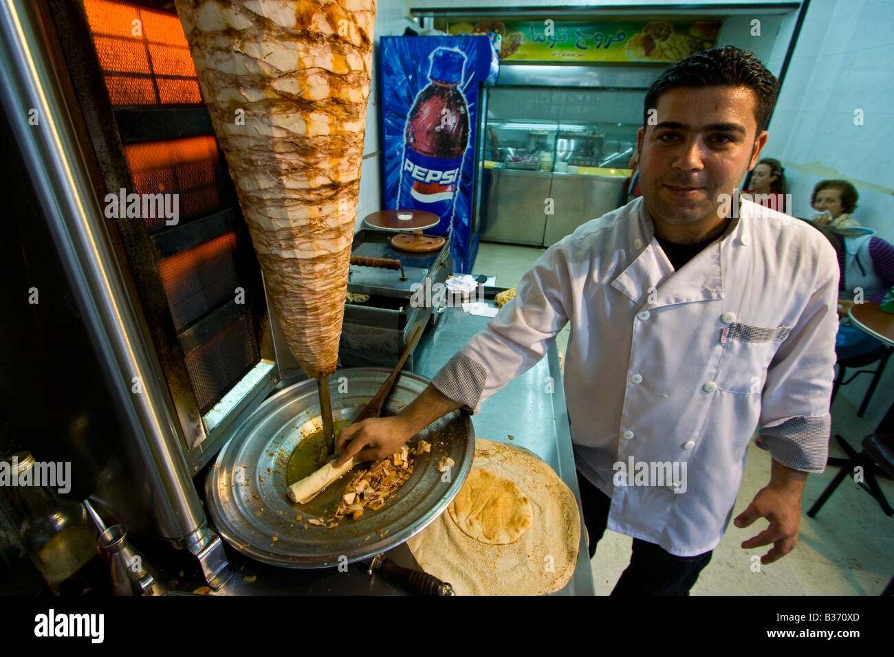 Hähnchen Döner in Lattakia Syrien Stockfoto