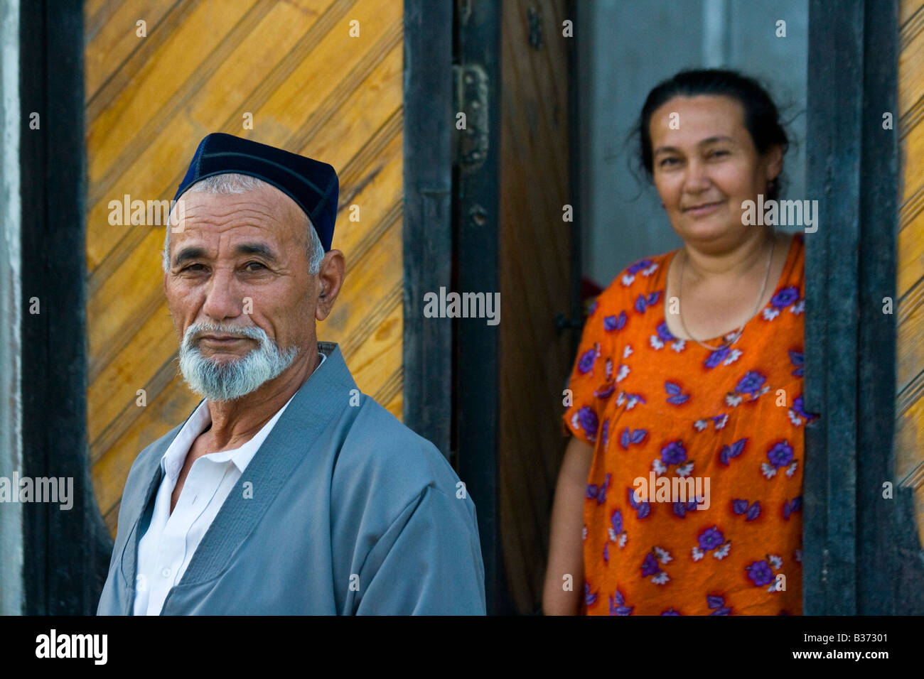 Altes Ehepaar in Buchara Usbekistan usbekische Stockfoto