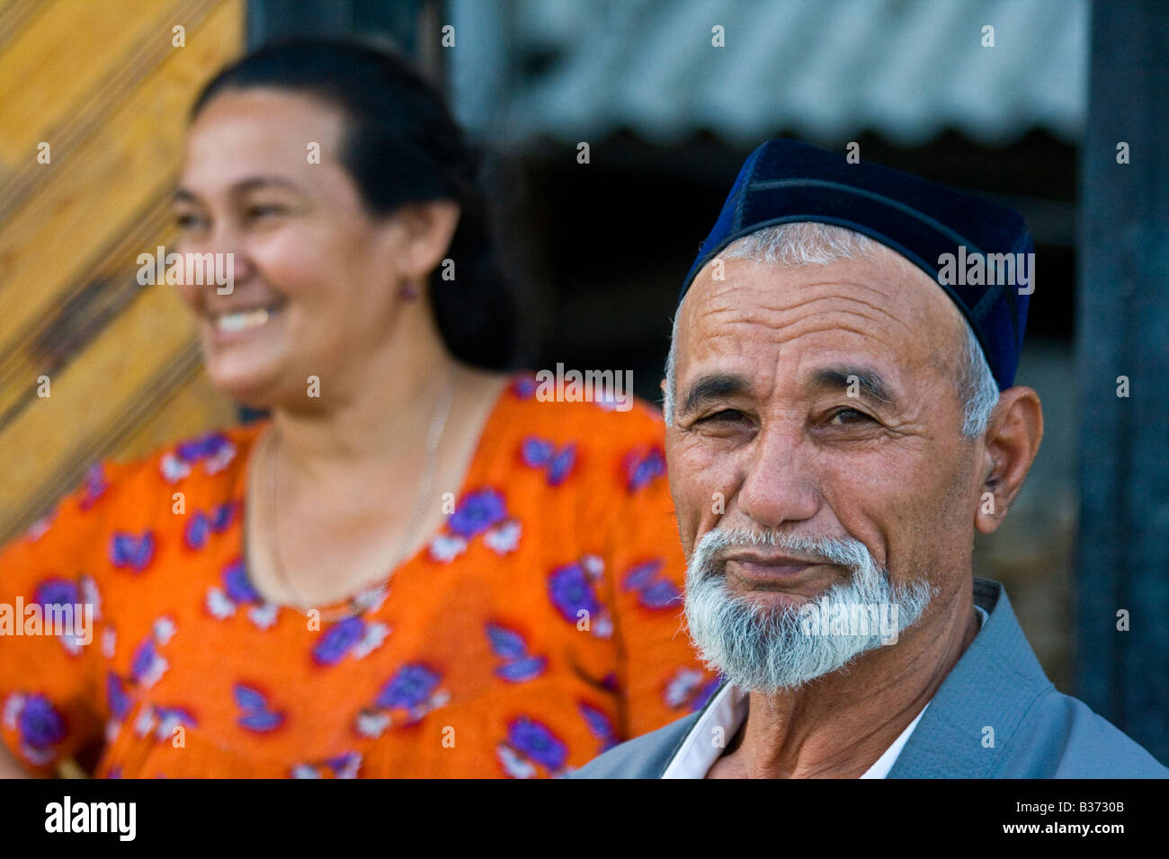 Altes Ehepaar in Buchara Usbekistan usbekische Stockfoto