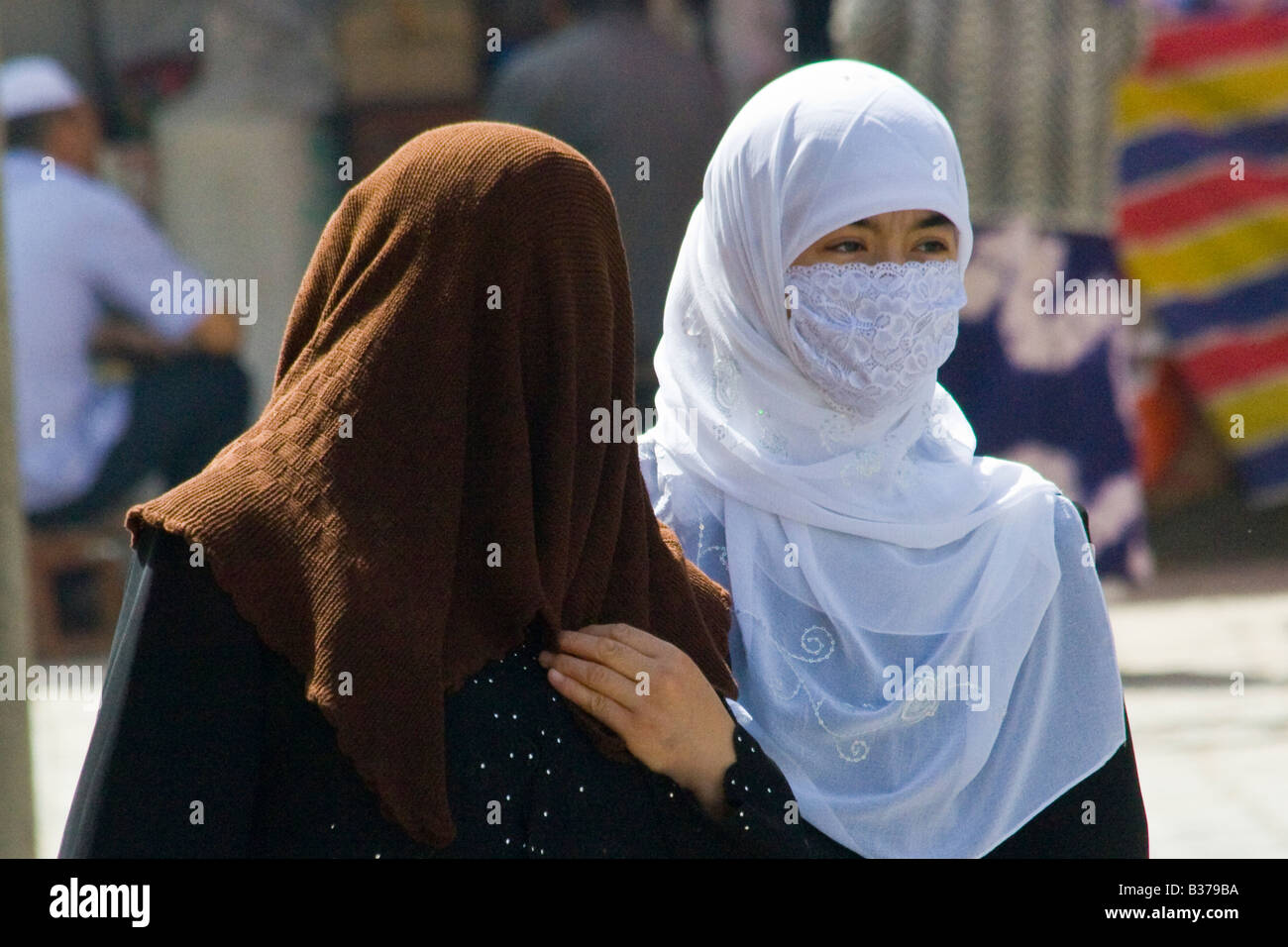 Muslimischen Uiguren Frauen in Kashgar in Xinjiang Provinz China Stockfoto