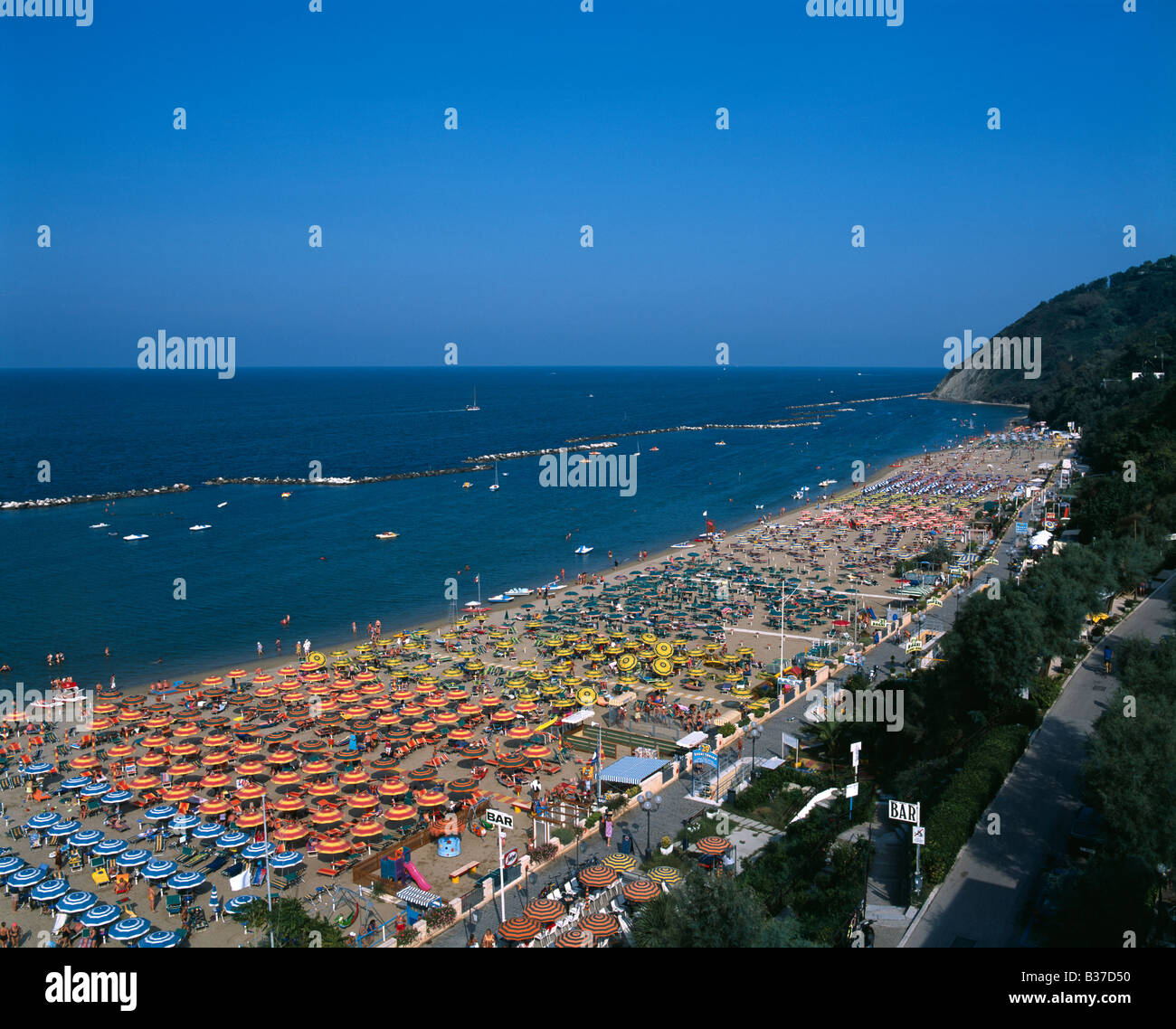 Strand von Gabicce Mare, Adria Riviera, Italien Stockfoto