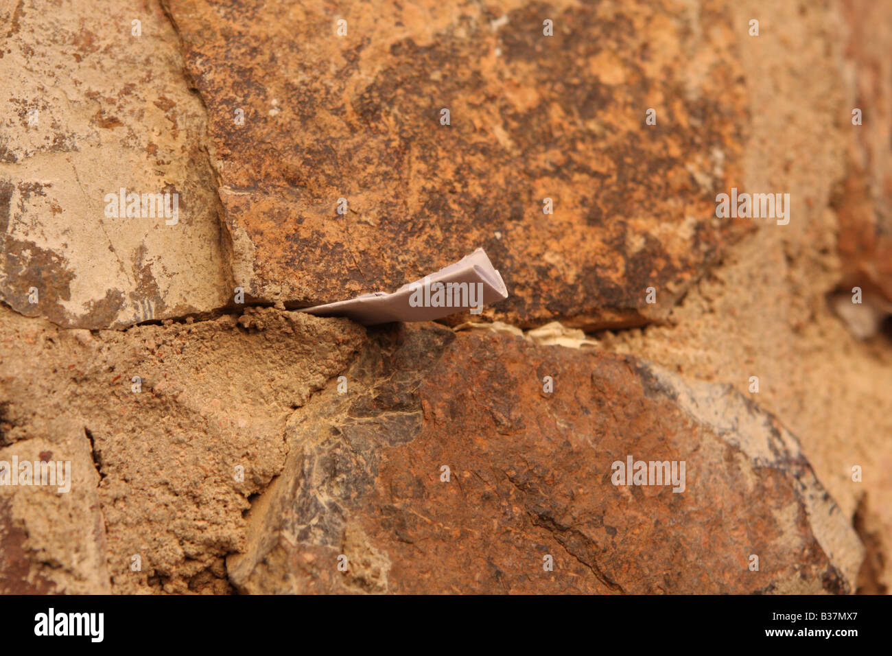 Ein Gebet in der Wand Stockfoto