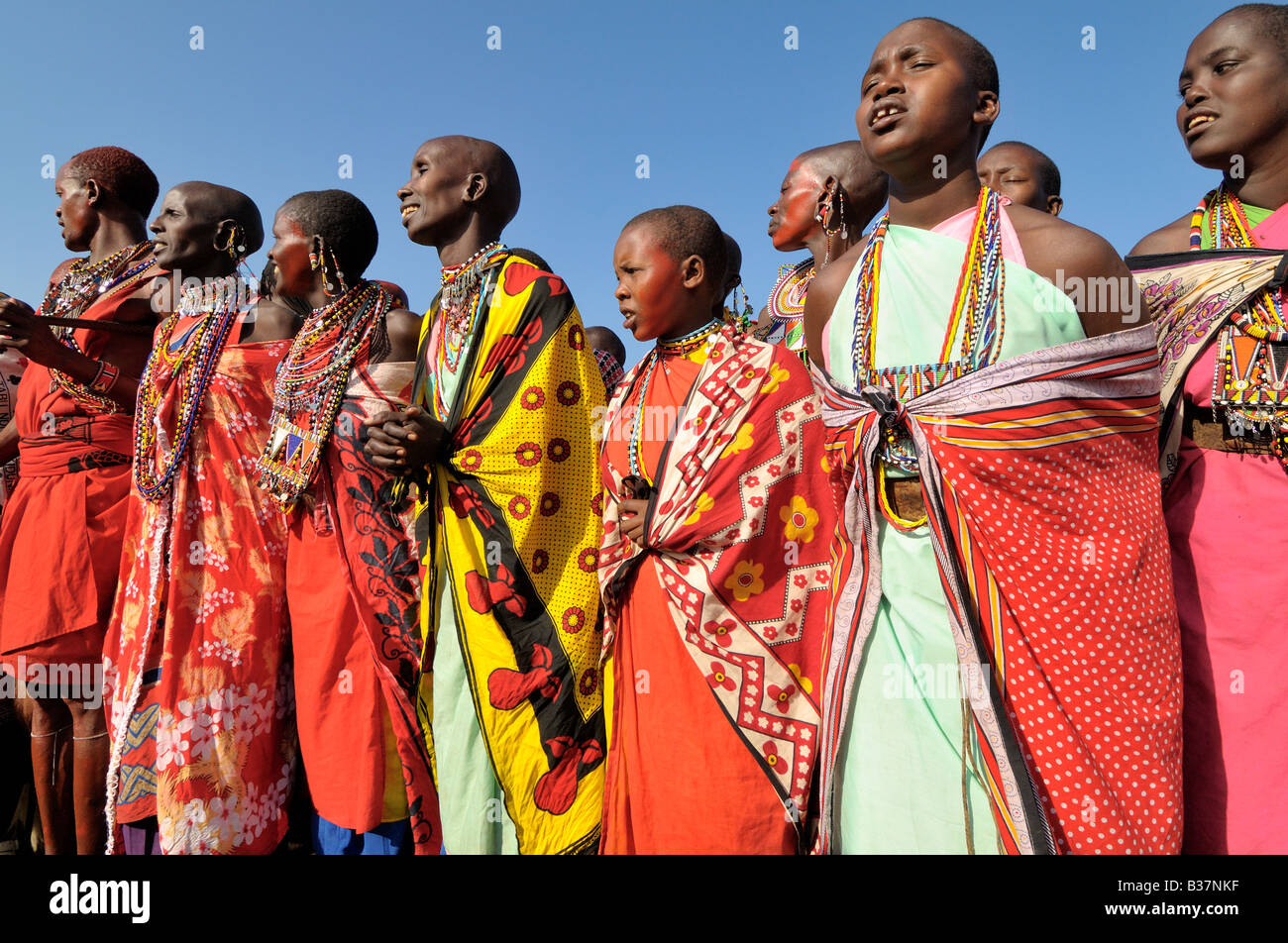 Masai Frauen zeremonielle Tanz Stockfoto
