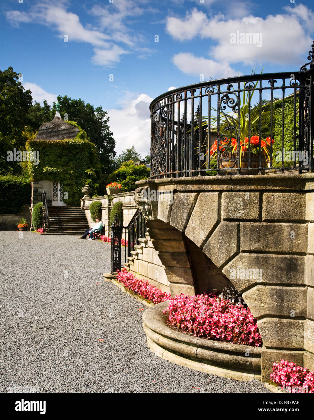 Gartenansicht im Pollok House, Pollok Park, Glasgow, Schottland. Stockfoto