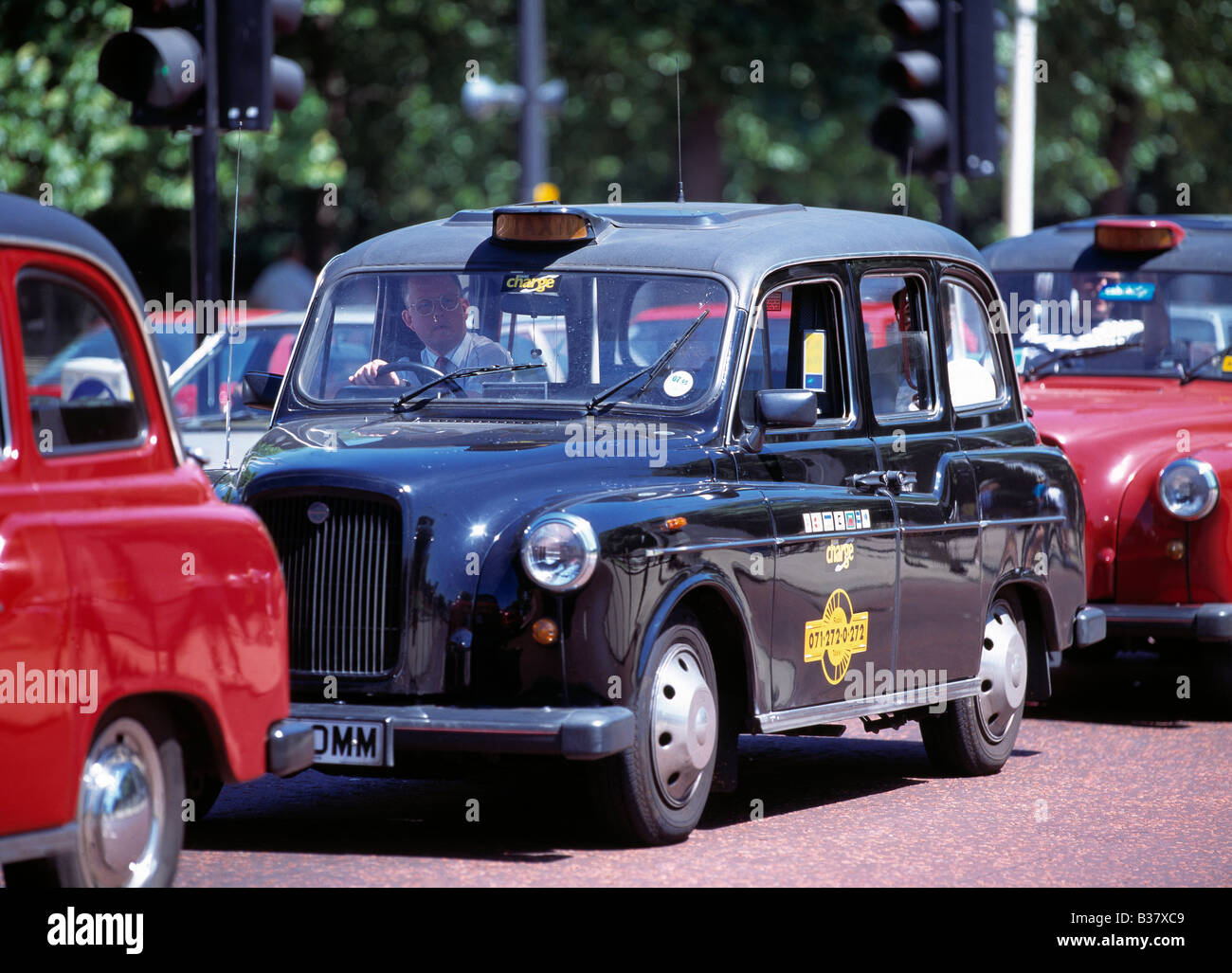 Taxi & Bus, Taxis, London Stockfoto