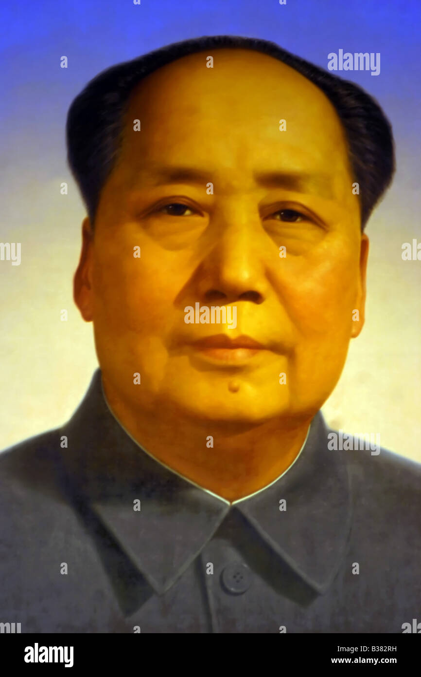 Malerei von Mao Zedong, Peking, China. Stockfoto