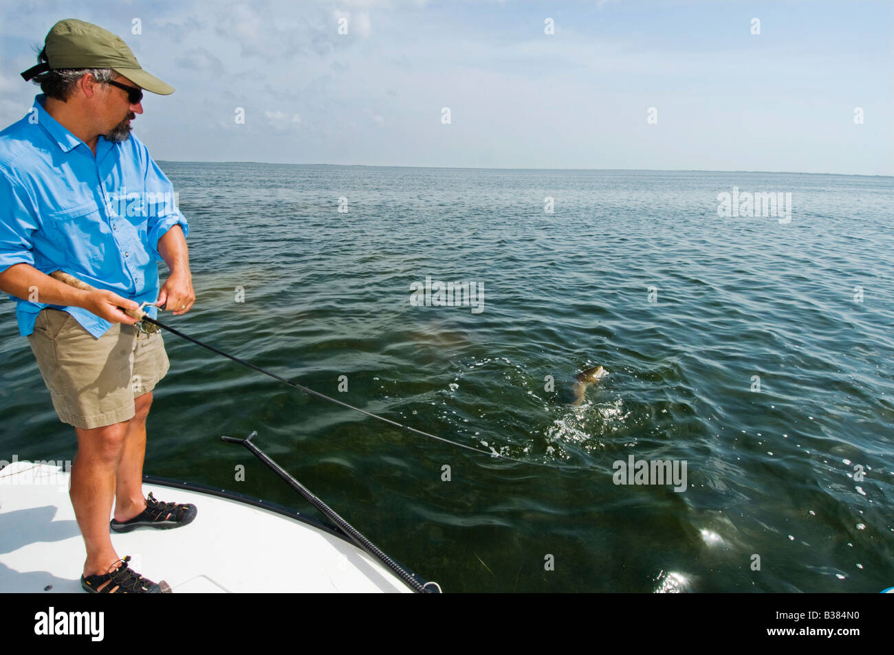 Anblick der Laguna Madre aus Texas Gulf Coast Angeln Stockfoto