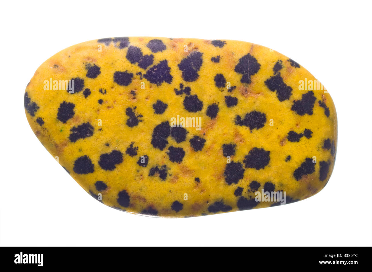 Gelbe Dalmatiner Jaspis-tumblestone Stockfoto