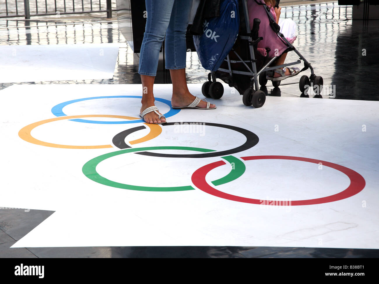 Olympische Ringe im Display für die Spiele 2012 in London Stockfoto