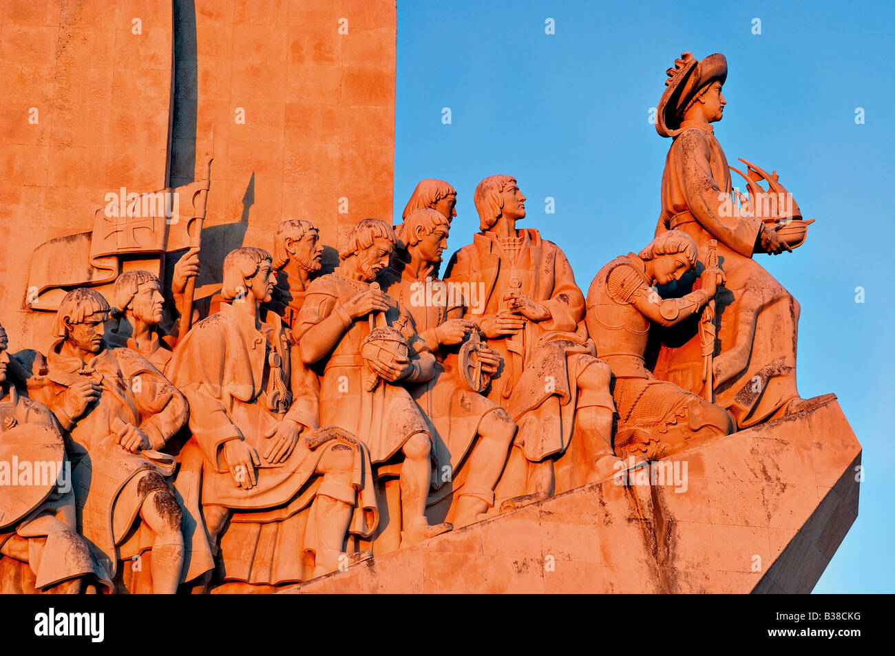 Detail des Denkmals der Entdeckungen in Lissabon Stockfoto