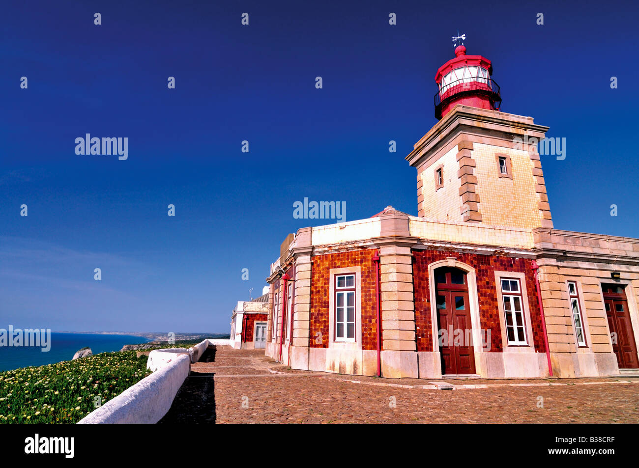 Leuchtturm am Kap Cabo da Roca, Cascais, Portugal Stockfoto