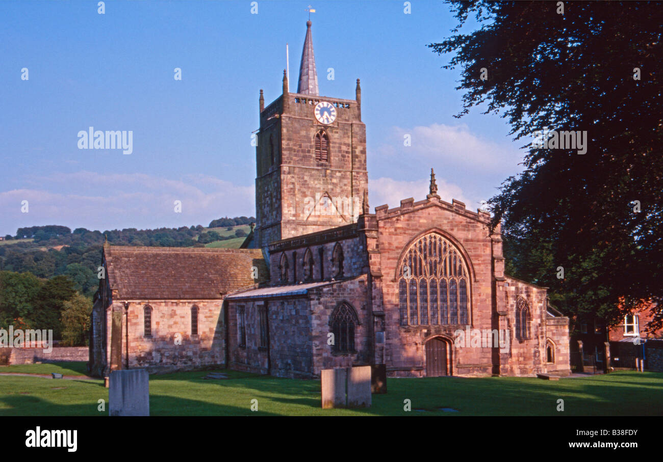 Str. Marys Kirche (gegründeten 653, meist 1275 bis 1300), Wirksworth, Derbyshire, UK Stockfoto