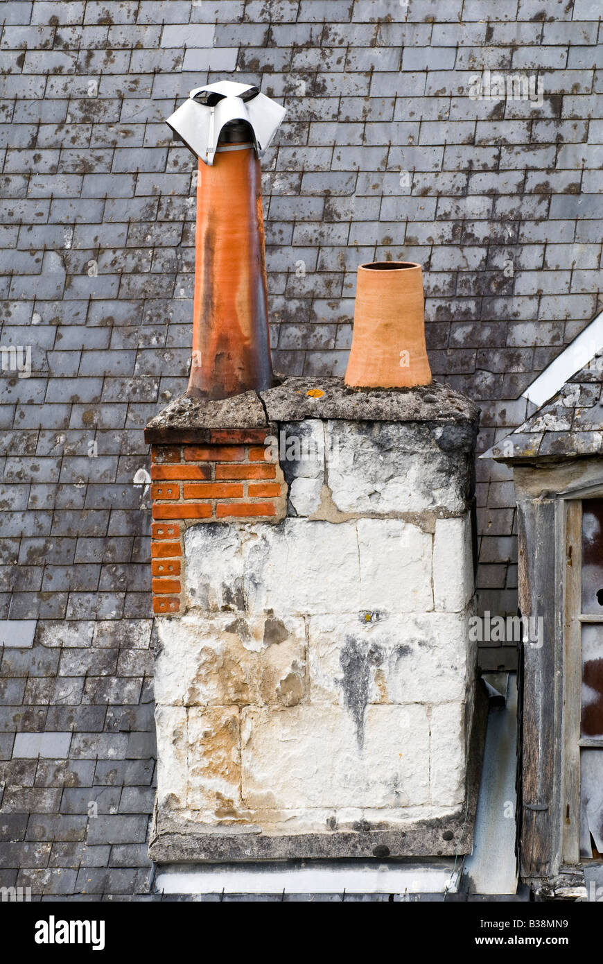 Alten Schornstein - Loches, Frankreich. Stockfoto