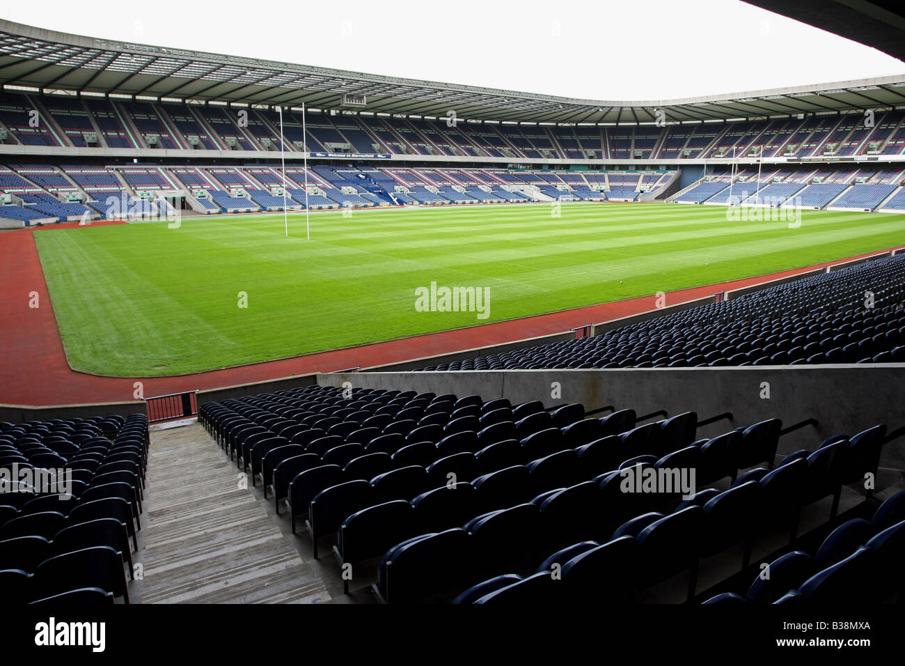 Im Murrayfield Stadion in Edinburgh, Schottland, die Heimat der schottischen Rugby. Stockfoto