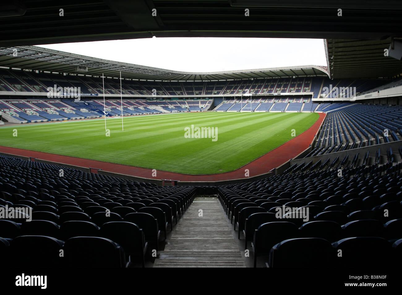 Im Murrayfield Stadion in Edinburgh, Schottland, die Heimat der schottischen Rugby. Stockfoto