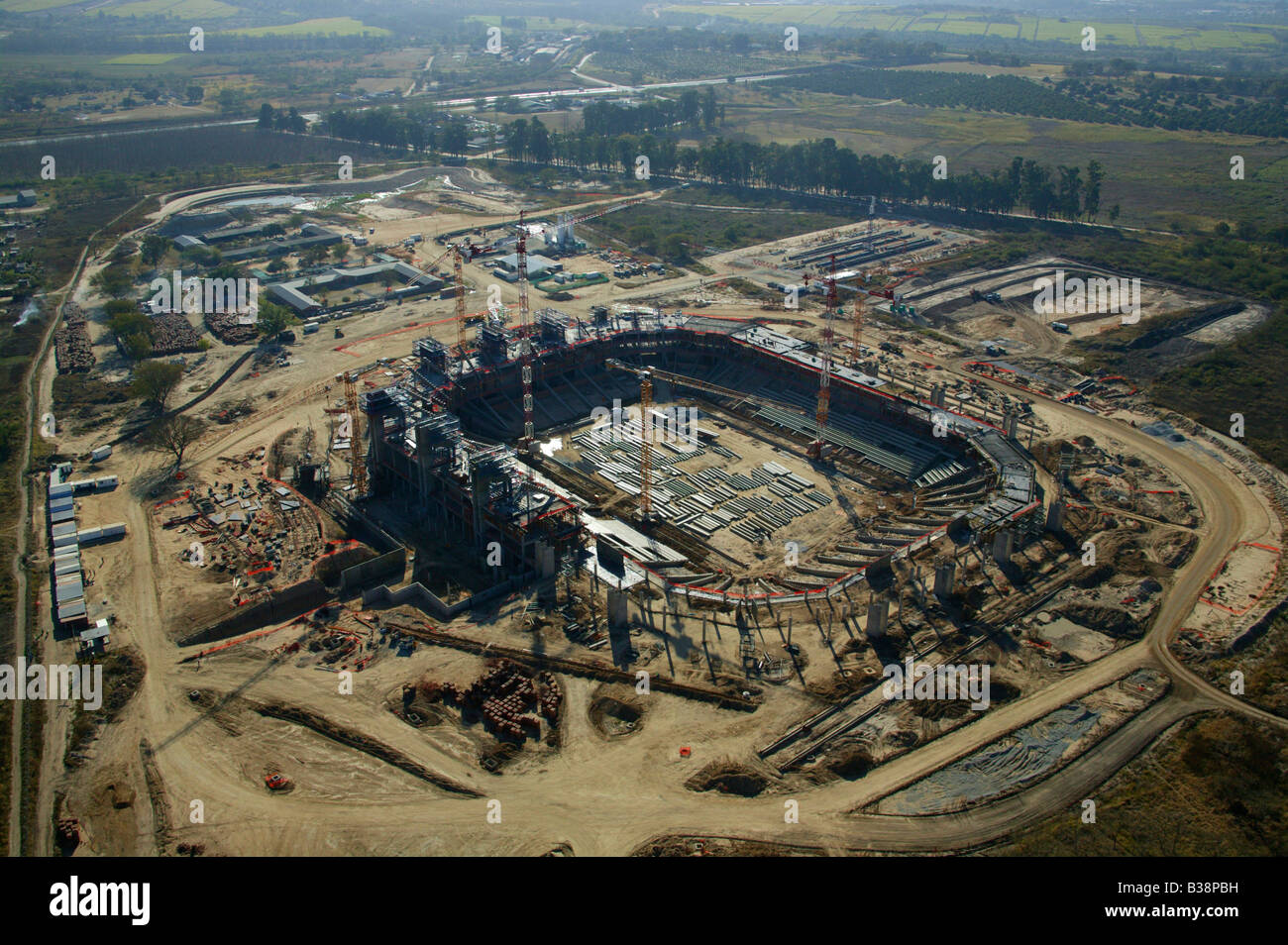 Luftbild von der Mbombela 2010 Fussball WM-Stadion in Nelspruit gebaut Stockfoto