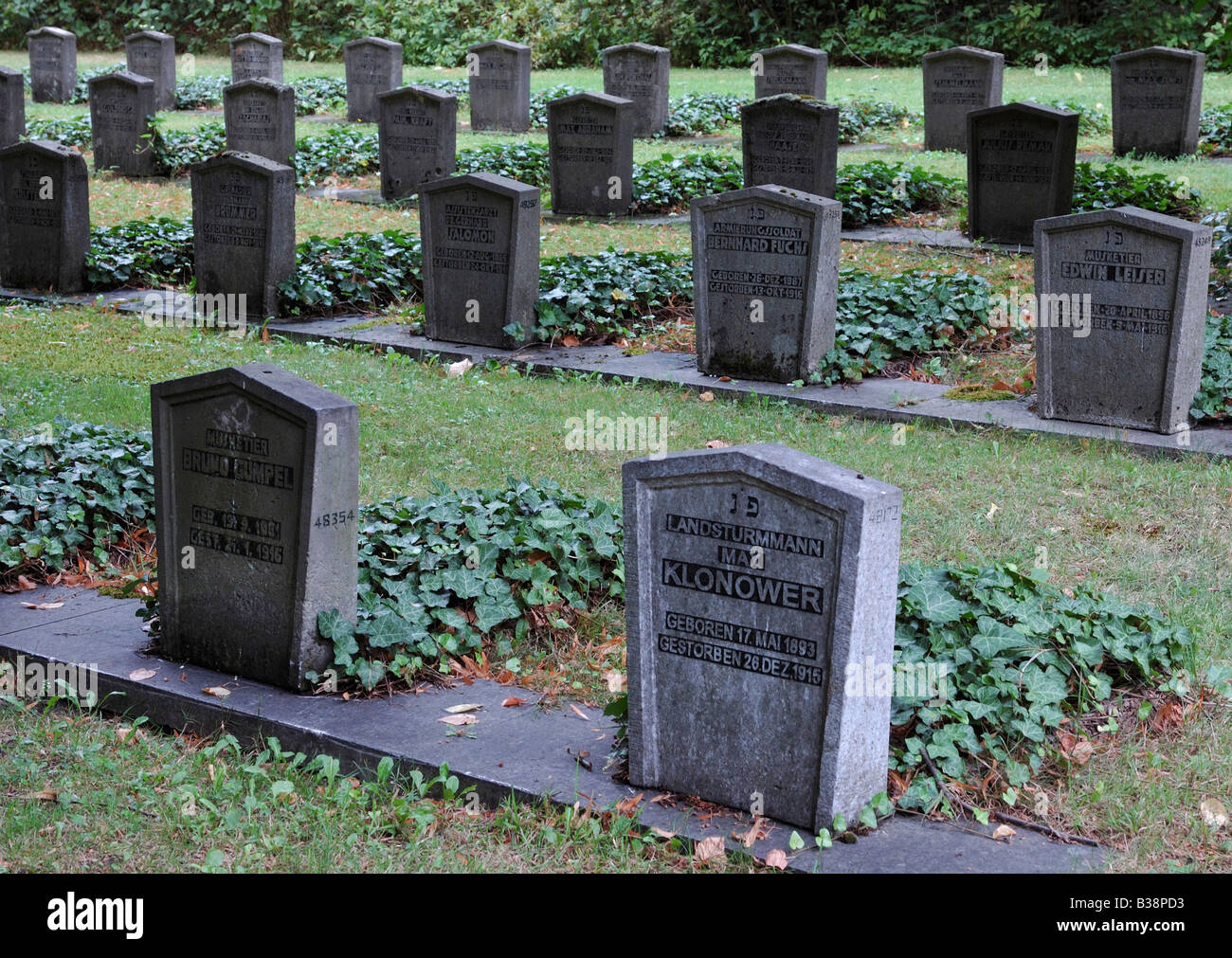 Kriegsgräber der jüdischen Soldaten kämpfen für Deutschland im ersten Weltkrieg, Friedhof Weißensee, Berlin Stockfoto