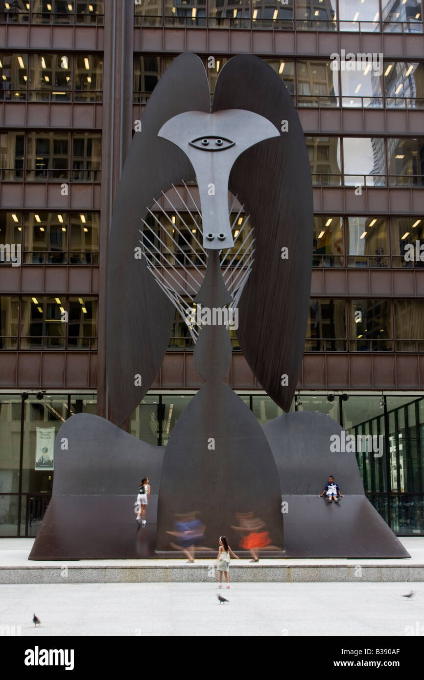 Chicago, Illinois. Picasso-Skulptur, Daley Plaza. Stockfoto