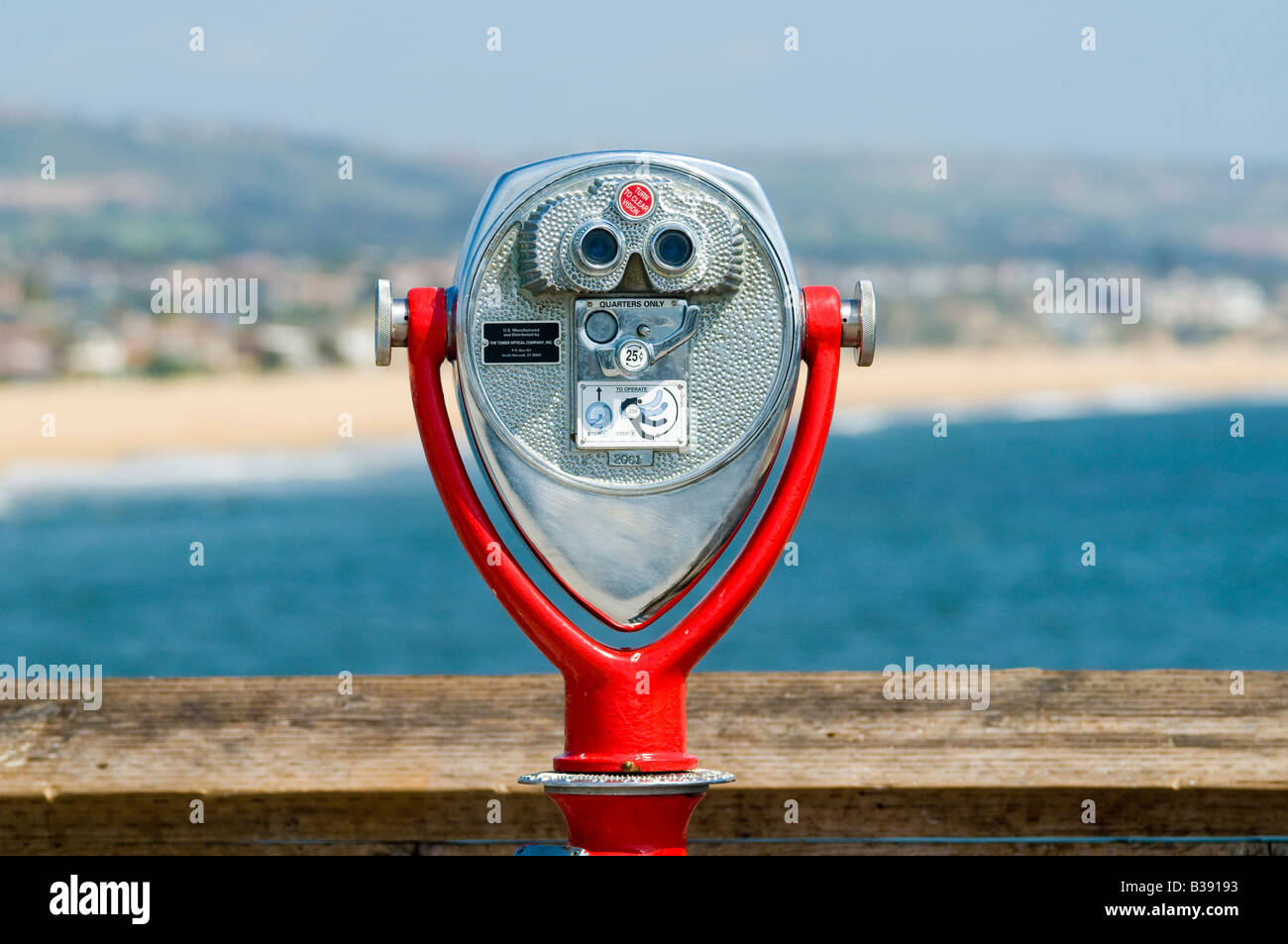 Teleskop-Viewer Balboa Beach, Kalifornien Stockfoto