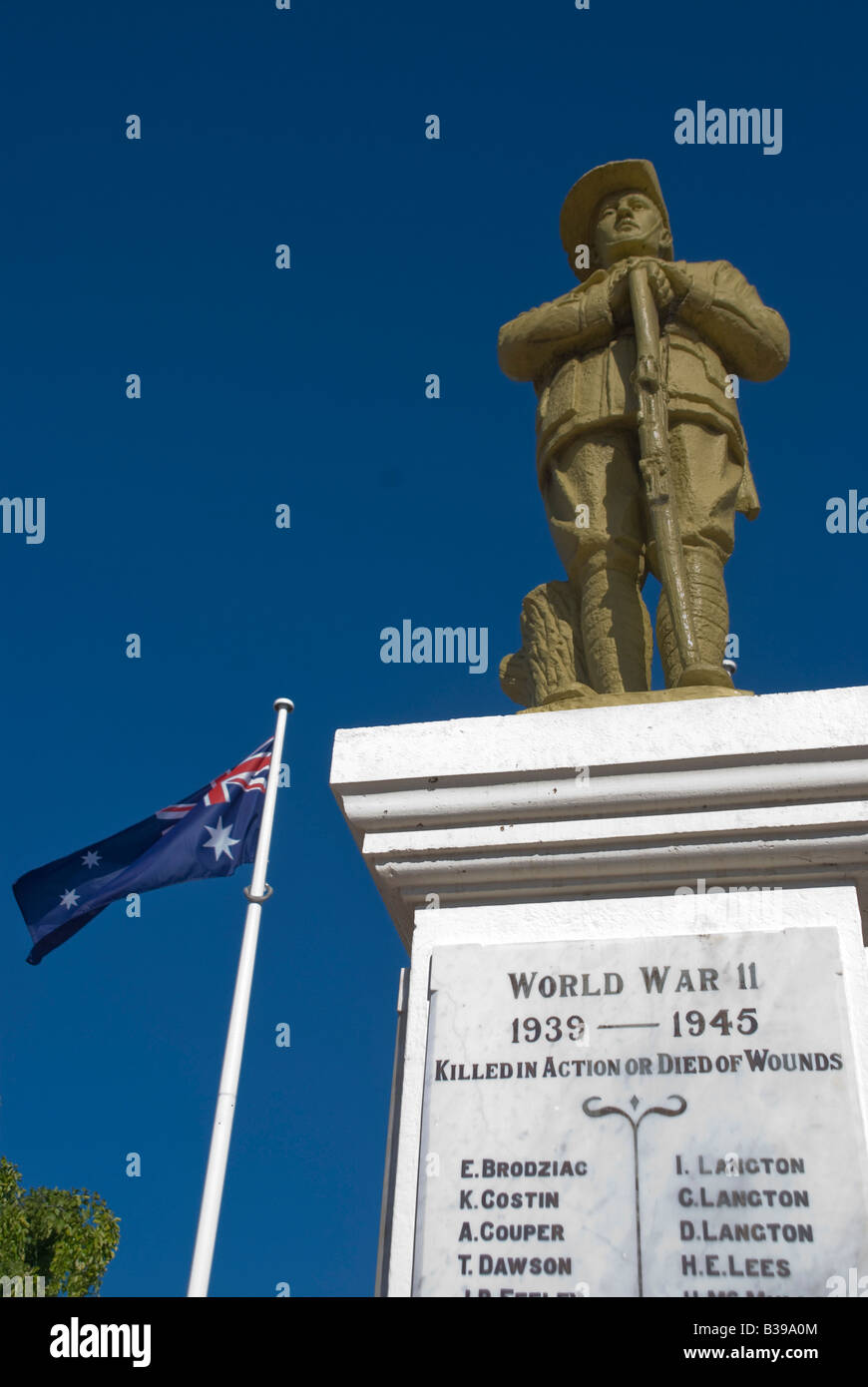 Traditionellen australischen Land Stadt Kriegerdenkmal in Mareeba Queensland Stockfoto