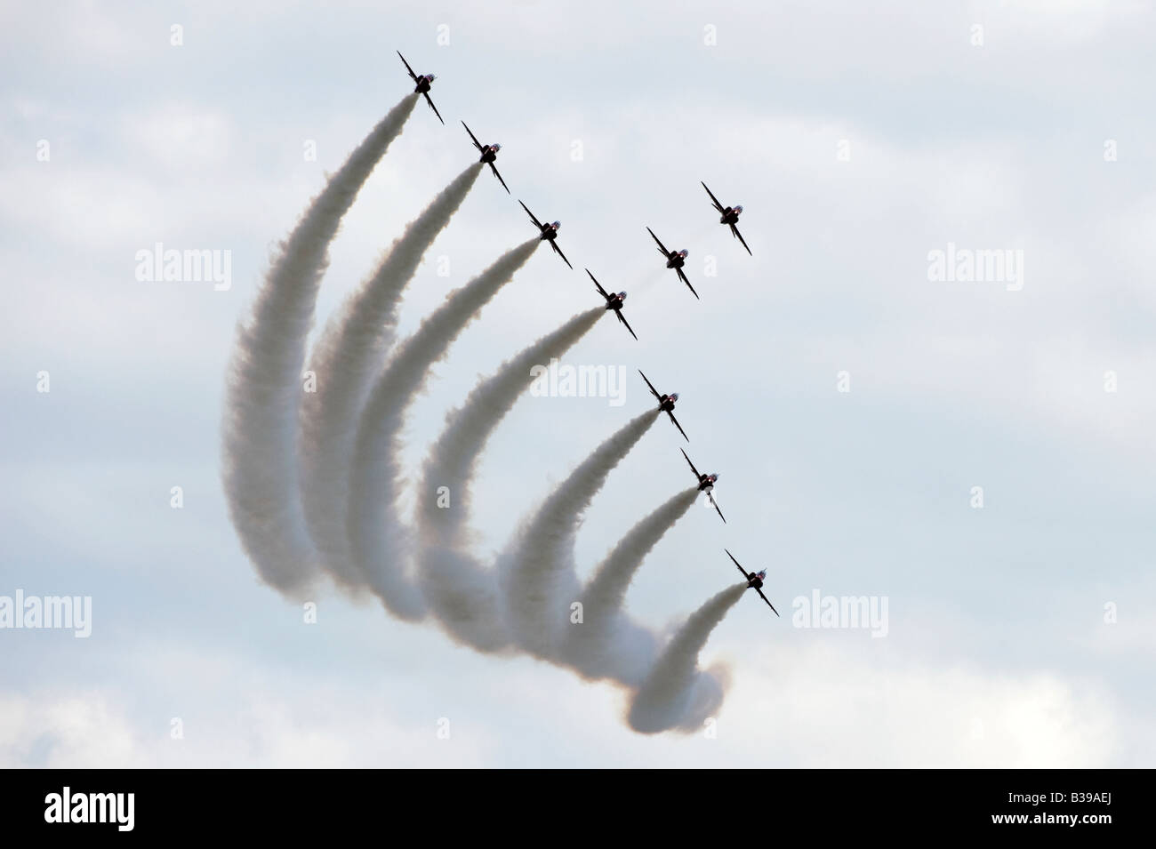 Kunstflugstaffel der Royal Air Force, die roten Pfeile Stockfoto