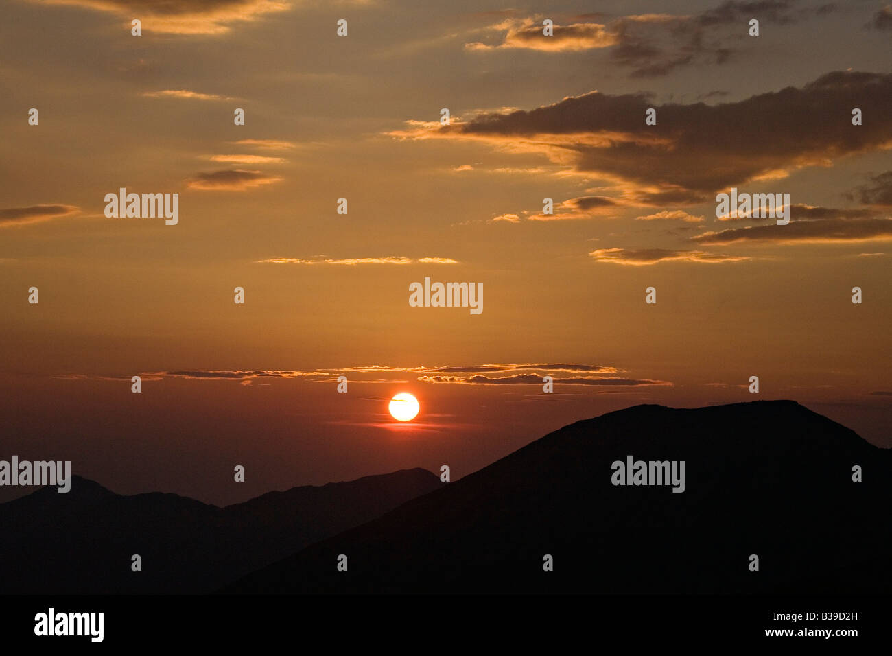 Malerischen Sonnenuntergang in World Heritage Site Nationalpark Pirin Bulgarien Stockfoto