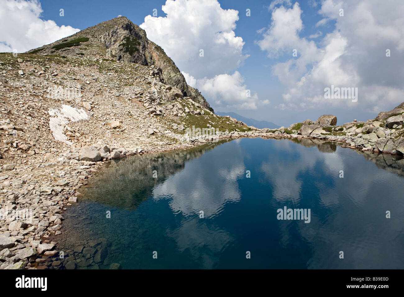 Gazei Peak und Gazeiski Seen in World Heritage Site Nationalpark Pirin Bulgarien Stockfoto